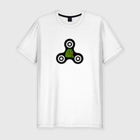 Мужская футболка премиум с принтом Frog spinner в Белгороде, 92% хлопок, 8% лайкра | приталенный силуэт, круглый вырез ворота, длина до линии бедра, короткий рукав | pepe | spinner | антиспиннер | вейп | вейпер | вертушка | лягушка | мем | пепе | спиннер