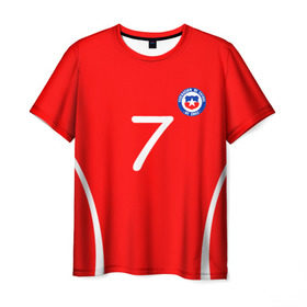 Мужская футболка 3D с принтом Chile в Белгороде, 100% полиэфир | прямой крой, круглый вырез горловины, длина до линии бедер | Тематика изображения на принте: alexis | chile | санчес алексис | сборная чили | футбол