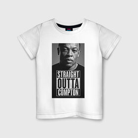 Детская футболка хлопок с принтом Dr. Dre в Белгороде, 100% хлопок | круглый вырез горловины, полуприлегающий силуэт, длина до линии бедер | 