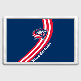 Магнит 45*70 с принтом Columbus Blue Jackets 2017 в Белгороде, Пластик | Размер: 78*52 мм; Размер печати: 70*45 | columbus blue jackets | nhl | спорт | хоккей