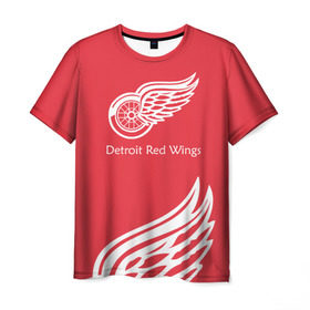 Мужская футболка 3D с принтом Detroit Red Wings 2017 в Белгороде, 100% полиэфир | прямой крой, круглый вырез горловины, длина до линии бедер | detroit red wings | nhl | спорт | хоккей