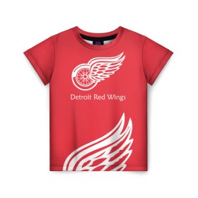 Детская футболка 3D с принтом Detroit Red Wings 2017 в Белгороде, 100% гипоаллергенный полиэфир | прямой крой, круглый вырез горловины, длина до линии бедер, чуть спущенное плечо, ткань немного тянется | Тематика изображения на принте: detroit red wings | nhl | спорт | хоккей