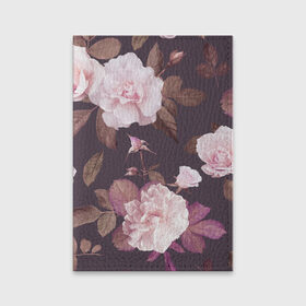 Обложка для паспорта матовая кожа с принтом Цветы в Белгороде, натуральная матовая кожа | размер 19,3 х 13,7 см; прозрачные пластиковые крепления | flowers | розы | цветы
