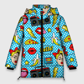 Женская зимняя куртка 3D с принтом Девочка из комикса в Белгороде, верх — 100% полиэстер; подкладка — 100% полиэстер; утеплитель — 100% полиэстер | длина ниже бедра, силуэт Оверсайз. Есть воротник-стойка, отстегивающийся капюшон и ветрозащитная планка. 

Боковые карманы с листочкой на кнопках и внутренний карман на молнии | паттерн | поп арт | яркий