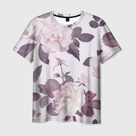 Мужская футболка 3D с принтом Розы в Белгороде, 100% полиэфир | прямой крой, круглый вырез горловины, длина до линии бедер | flower | rose | лепестки | розы | сад | цветок | цветы