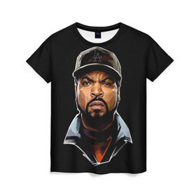 Женская футболка 3D с принтом Ice Cube 1 в Белгороде, 100% полиэфир ( синтетическое хлопкоподобное полотно) | прямой крой, круглый вырез горловины, длина до линии бедер | ice cube | oshea jackson | rap | айс кьюб | гангста рэп | о’ши дже́ксон | рэп