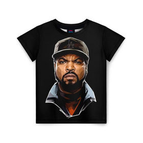 Детская футболка 3D с принтом Ice Cube 1 в Белгороде, 100% гипоаллергенный полиэфир | прямой крой, круглый вырез горловины, длина до линии бедер, чуть спущенное плечо, ткань немного тянется | ice cube | oshea jackson | rap | айс кьюб | гангста рэп | о’ши дже́ксон | рэп