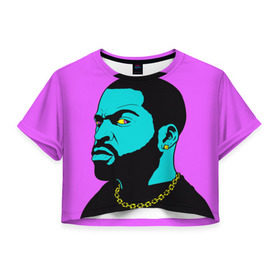 Женская футболка 3D укороченная с принтом Ice Cube 3 в Белгороде, 100% полиэстер | круглая горловина, длина футболки до линии талии, рукава с отворотами | ice cube | oshea jackson | rap | айс кьюб | гангста рэп | о’ши дже́ксон | рэп