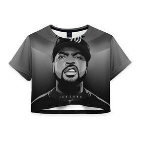 Женская футболка 3D укороченная с принтом Ice Cube 2 в Белгороде, 100% полиэстер | круглая горловина, длина футболки до линии талии, рукава с отворотами | ice cube | oshea jackson | rap | айс кьюб | гангста рэп | о’ши дже́ксон | рэп