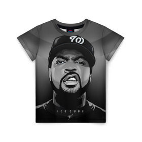 Детская футболка 3D с принтом Ice Cube 2 в Белгороде, 100% гипоаллергенный полиэфир | прямой крой, круглый вырез горловины, длина до линии бедер, чуть спущенное плечо, ткань немного тянется | Тематика изображения на принте: ice cube | oshea jackson | rap | айс кьюб | гангста рэп | о’ши дже́ксон | рэп