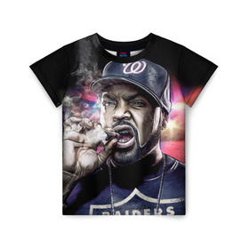 Детская футболка 3D с принтом Ice Cube 4 в Белгороде, 100% гипоаллергенный полиэфир | прямой крой, круглый вырез горловины, длина до линии бедер, чуть спущенное плечо, ткань немного тянется | Тематика изображения на принте: ice cube | oshea jackson | rap | айс кьюб | гангста рэп | о’ши дже́ксон | рэп