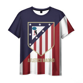 Мужская футболка 3D с принтом Атлетико Мадрид в Белгороде, 100% полиэфир | прямой крой, круглый вырез горловины, длина до линии бедер | atletico madrid | football | spanish | атлетико мадрид | испанский | клуб | футбольный