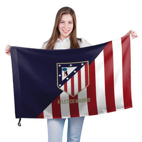 Флаг 3D с принтом Атлетико Мадрид в Белгороде, 100% полиэстер | плотность ткани — 95 г/м2, размер — 67 х 109 см. Принт наносится с одной стороны | atletico madrid | football | spanish | атлетико мадрид | испанский | клуб | футбольный