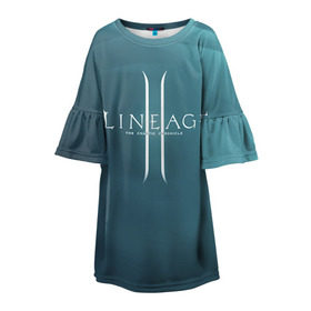 Детское платье 3D с принтом LineAge II в Белгороде, 100% полиэстер | прямой силуэт, чуть расширенный к низу. Круглая горловина, на рукавах — воланы | l2 | la 2 | lineage | lineage 2 | lineage ii | линейка