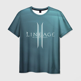 Мужская футболка 3D с принтом LineAge II в Белгороде, 100% полиэфир | прямой крой, круглый вырез горловины, длина до линии бедер | l2 | la 2 | lineage | lineage 2 | lineage ii | линейка