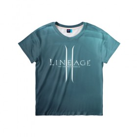 Детская футболка 3D с принтом LineAge II в Белгороде, 100% гипоаллергенный полиэфир | прямой крой, круглый вырез горловины, длина до линии бедер, чуть спущенное плечо, ткань немного тянется | l2 | la 2 | lineage | lineage 2 | lineage ii | линейка