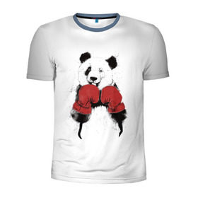 Мужская футболка 3D спортивная с принтом Панда боксер в Белгороде, 100% полиэстер с улучшенными характеристиками | приталенный силуэт, круглая горловина, широкие плечи, сужается к линии бедра | бамбук | бамбуковый медведь | бокс | боксерские | брызги | енот | животное | коала | красивый | красная книга | кунгфу | медведь | милый | мишка | очки | панда | перчатки | пот | прикол | прикольный