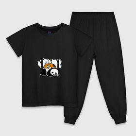 Детская пижама хлопок с принтом Зверушки спят в лесу в Белгороде, 100% хлопок |  брюки и футболка прямого кроя, без карманов, на брюках мягкая резинка на поясе и по низу штанин
 | зайчик | заяц | милота | мишка | панда