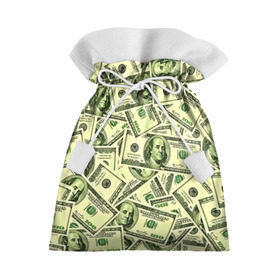 Подарочный 3D мешок с принтом Benjamin Franklin в Белгороде, 100% полиэстер | Размер: 29*39 см | Тематика изображения на принте: 3d | benjamin franklin | америка | богатство | валюта | денежные купюры | деньги | доллар | зеленые | сша | текстуры