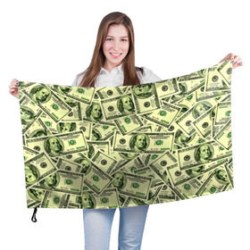 Флаг 3D с принтом Benjamin Franklin в Белгороде, 100% полиэстер | плотность ткани — 95 г/м2, размер — 67 х 109 см. Принт наносится с одной стороны | Тематика изображения на принте: 3d | benjamin franklin | америка | богатство | валюта | денежные купюры | деньги | доллар | зеленые | сша | текстуры