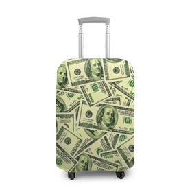 Чехол для чемодана 3D с принтом Benjamin Franklin в Белгороде, 86% полиэфир, 14% спандекс | двустороннее нанесение принта, прорези для ручек и колес | 3d | benjamin franklin | америка | богатство | валюта | денежные купюры | деньги | доллар | зеленые | сша | текстуры