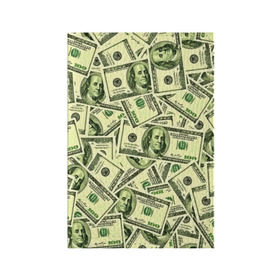 Обложка для паспорта матовая кожа с принтом Benjamin Franklin в Белгороде, натуральная матовая кожа | размер 19,3 х 13,7 см; прозрачные пластиковые крепления | Тематика изображения на принте: 3d | benjamin franklin | америка | богатство | валюта | денежные купюры | деньги | доллар | зеленые | сша | текстуры