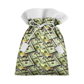 Подарочный 3D мешок с принтом Деньги в Белгороде, 100% полиэстер | Размер: 29*39 см | Тематика изображения на принте: 3d | benjamin franklin | америка | богатство | валюта | денежные купюры | деньги | доллар | зеленые | сша | текстуры