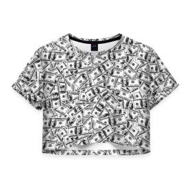 Женская футболка 3D укороченная с принтом Benjamin Franklin $ в Белгороде, 100% полиэстер | круглая горловина, длина футболки до линии талии, рукава с отворотами | 3d | benjamin franklin | америка | богатство | валюта | денежные купюры | деньги | доллар | зеленые | сша | текстуры