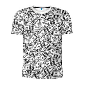 Мужская футболка 3D спортивная с принтом Benjamin Franklin $ в Белгороде, 100% полиэстер с улучшенными характеристиками | приталенный силуэт, круглая горловина, широкие плечи, сужается к линии бедра | Тематика изображения на принте: 3d | benjamin franklin | америка | богатство | валюта | денежные купюры | деньги | доллар | зеленые | сша | текстуры