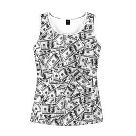 Женская майка 3D с принтом Benjamin Franklin $ в Белгороде, 100% полиэстер | круглая горловина, прямой силуэт, длина до линии бедра | 3d | benjamin franklin | америка | богатство | валюта | денежные купюры | деньги | доллар | зеленые | сша | текстуры