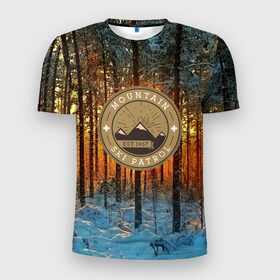 Мужская футболка 3D спортивная с принтом Mountain Ski Patrol в Белгороде, 100% полиэстер с улучшенными характеристиками | приталенный силуэт, круглая горловина, широкие плечи, сужается к линии бедра | 3d | landscape | mountains | nature | горы | заснеженный | зима | отдых | отражения | пейзаж | природа | склоны | снег