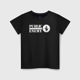 Детская футболка хлопок с принтом Паблик Энеми в Белгороде, 100% хлопок | круглый вырез горловины, полуприлегающий силуэт, длина до линии бедер | Тематика изображения на принте: public enemy