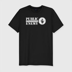 Мужская футболка премиум с принтом Паблик Энеми в Белгороде, 92% хлопок, 8% лайкра | приталенный силуэт, круглый вырез ворота, длина до линии бедра, короткий рукав | Тематика изображения на принте: public enemy