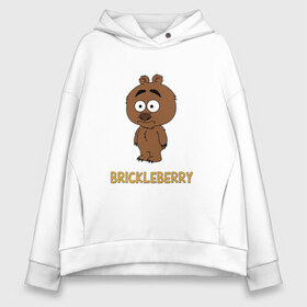 Женское худи Oversize хлопок с принтом Malloy (Brickleberry) в Белгороде, френч-терри — 70% хлопок, 30% полиэстер. Мягкий теплый начес внутри —100% хлопок | боковые карманы, эластичные манжеты и нижняя кромка, капюшон на магнитной кнопке | brickleberry | malloy