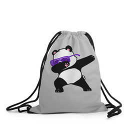 Рюкзак-мешок 3D с принтом Panda в Белгороде, 100% полиэстер | плотность ткани — 200 г/м2, размер — 35 х 45 см; лямки — толстые шнурки, застежка на шнуровке, без карманов и подкладки | panda dab | животные | панда