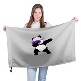 Флаг 3D с принтом Panda в Белгороде, 100% полиэстер | плотность ткани — 95 г/м2, размер — 67 х 109 см. Принт наносится с одной стороны | panda dab | животные | панда