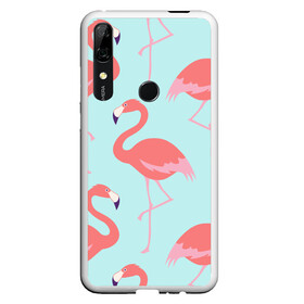 Чехол для Honor P Smart Z с принтом Flamingos pattern в Белгороде, Силикон | Область печати: задняя сторона чехла, без боковых панелей | animals | beautiful | bird | birds | birdy | blue | color | flamingo | nature | wild | белое | голубое | животные | красивое | красота | милое | природа | птица | птицы | птичка | птички | синее | фламинго | цвет | яркое