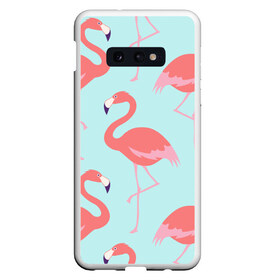 Чехол для Samsung S10E с принтом Flamingos pattern в Белгороде, Силикон | Область печати: задняя сторона чехла, без боковых панелей | Тематика изображения на принте: animals | beautiful | bird | birds | birdy | blue | color | flamingo | nature | wild | белое | голубое | животные | красивое | красота | милое | природа | птица | птицы | птичка | птички | синее | фламинго | цвет | яркое