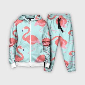 Детский костюм 3D с принтом Flamingos pattern в Белгороде,  |  | animals | beautiful | bird | birds | birdy | blue | color | flamingo | nature | wild | белое | голубое | животные | красивое | красота | милое | природа | птица | птицы | птичка | птички | синее | фламинго | цвет | яркое