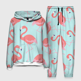 Мужской костюм 3D (с толстовкой) с принтом Flamingos pattern в Белгороде,  |  | animals | beautiful | bird | birds | birdy | blue | color | flamingo | nature | wild | белое | голубое | животные | красивое | красота | милое | природа | птица | птицы | птичка | птички | синее | фламинго | цвет | яркое