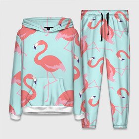 Женский костюм 3D (с толстовкой) с принтом Flamingos pattern в Белгороде,  |  | animals | beautiful | bird | birds | birdy | blue | color | flamingo | nature | wild | белое | голубое | животные | красивое | красота | милое | природа | птица | птицы | птичка | птички | синее | фламинго | цвет | яркое