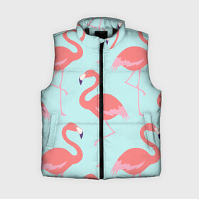 Женский жилет утепленный 3D с принтом Flamingos pattern в Белгороде,  |  | animals | beautiful | bird | birds | birdy | blue | color | flamingo | nature | wild | белое | голубое | животные | красивое | красота | милое | природа | птица | птицы | птичка | птички | синее | фламинго | цвет | яркое