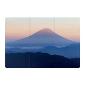 Магнитный плакат 3Х2 с принтом Фудзияма в Белгороде, Полимерный материал с магнитным слоем | 6 деталей размером 9*9 см | fuji | вулкан | горы | рассвет | солнце | туман | утро | япония
