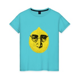 Женская футболка хлопок с принтом John Lemon карандашем в Белгороде, 100% хлопок | прямой крой, круглый вырез горловины, длина до линии бедер, слегка спущенное плечо | john lennon | the beatles | битлз | джон леннон | лимон