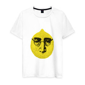 Мужская футболка хлопок с принтом John Lemon карандашем в Белгороде, 100% хлопок | прямой крой, круглый вырез горловины, длина до линии бедер, слегка спущенное плечо. | Тематика изображения на принте: john lennon | the beatles | битлз | джон леннон | лимон