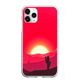 Чехол для iPhone 11 Pro матовый с принтом Gorgeous sunset в Белгороде, Силикон |  | 3d | арт | дикий запад | закат | кактус | природа | солнце