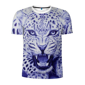 Мужская футболка 3D спортивная с принтом Леопард в Белгороде, 100% полиэстер с улучшенными характеристиками | приталенный силуэт, круглая горловина, широкие плечи, сужается к линии бедра | арт | гепард | дикая кошка | зверь | искусство | кошка | леопард | хищник
