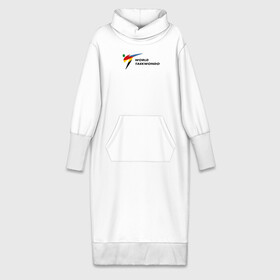 Платье удлиненное хлопок с принтом World Taekwondo logo в Белгороде,  |  | world taekwondo | wt | логотип | тхэквондо