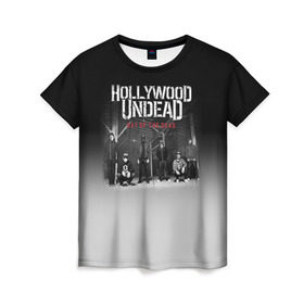 Женская футболка 3D с принтом Hollywood Undead 3 в Белгороде, 100% полиэфир ( синтетическое хлопкоподобное полотно) | прямой крой, круглый вырез горловины, длина до линии бедер | hollywood undead | голливудская нежить