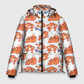 Мужская зимняя куртка 3D с принтом Стикеры с лисом в Белгороде, верх — 100% полиэстер; подкладка — 100% полиэстер; утеплитель — 100% полиэстер | длина ниже бедра, свободный силуэт Оверсайз. Есть воротник-стойка, отстегивающийся капюшон и ветрозащитная планка. 

Боковые карманы с листочкой на кнопках и внутренний карман на молнии. | Тематика изображения на принте: вк | вконтакте | истории | лис | паттерн | стикеры